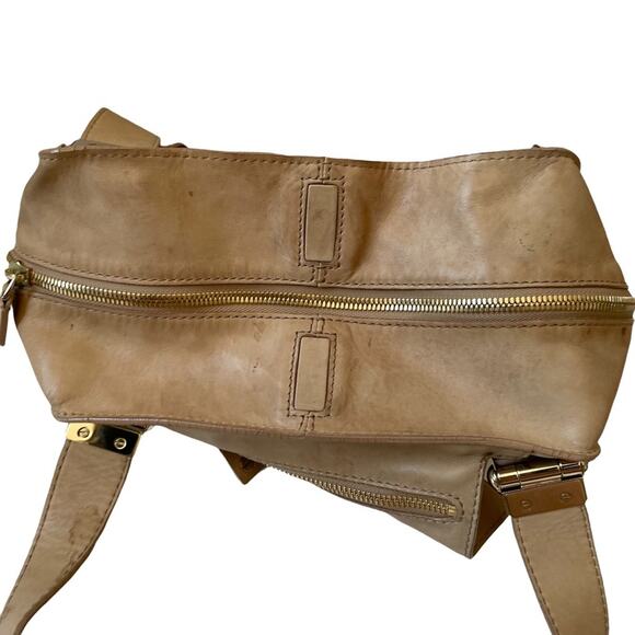 Jimmy Choo Parker Shoulder Bag Calfskin Leather Made in Italy Tan Neutral GUC - Picture 7 of 16